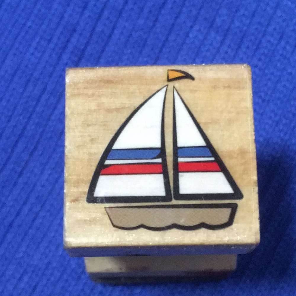 Sailboat” Wood Mount Rubber Stamp